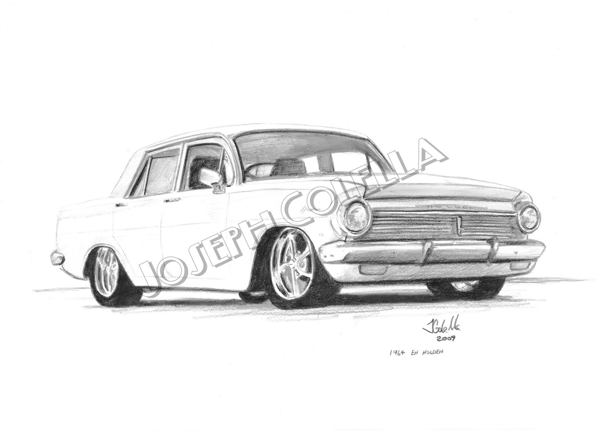 1964 EH Holden, pencil on paper by Joseph Colella, 2009