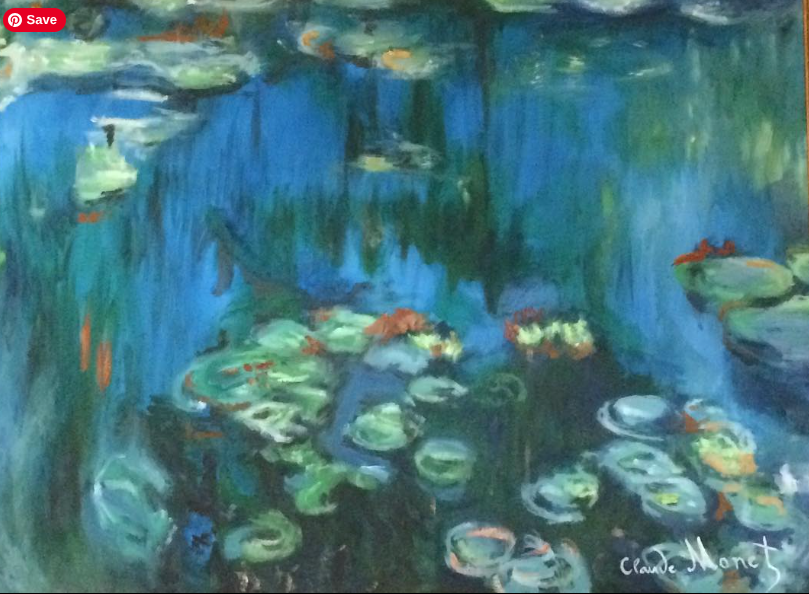 Water Lilies, after Claude Monet, oil on canvas by Joseph Colella, circa late 1990s