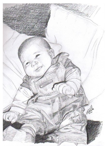 Baby Harrison, pencil on paper by Joseph Colella, 2007