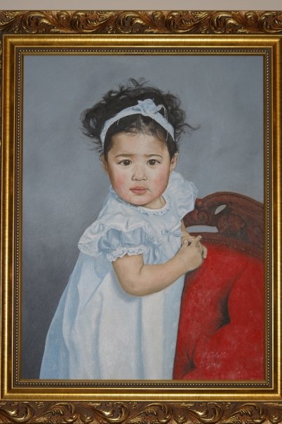 Dyana Gularte portrait, oil on canvas by Joseph Colella, circa 1994-1995