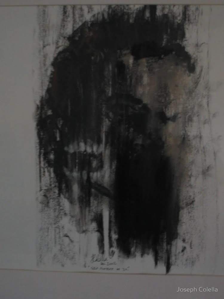 Self Portrait at 30, mixed media on paper by Joseph Colella, 2002